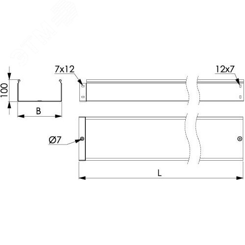 Лоток неперфорированный 150х100х3000 толщина 1мм - фото 2
