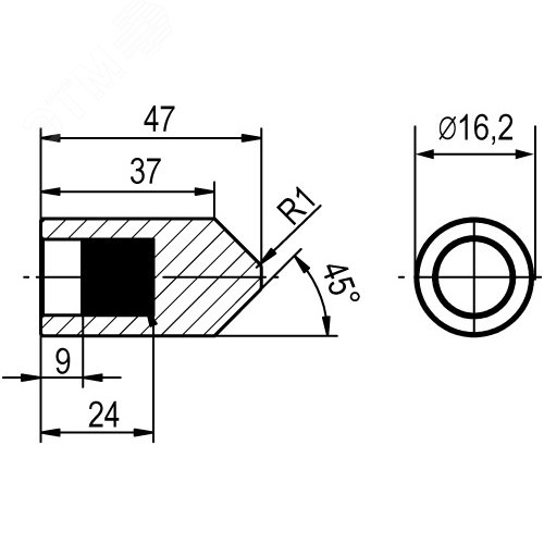 Наконечник омеднённого вертикального заземлителя, D14.2 мм - фото 2