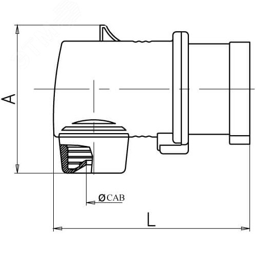 Вилка кабельная угловая IP44 16A 3P+E 400В - фото 2