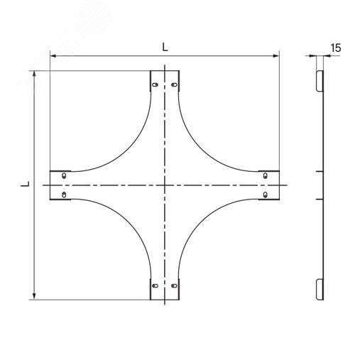 Крышка на ответвитель DPX Х-образный горизонтальный 35х400, в комплекте с крепежными элементами и соединительными пластинами, необходимыми для монтажа - фото 2