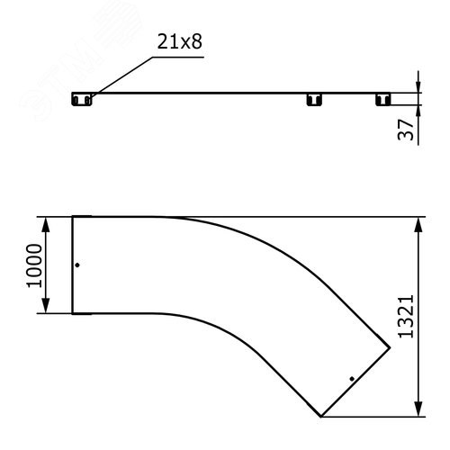 Крышка на угол 45 градусов 1000мм цинк-ламельная - фото 2