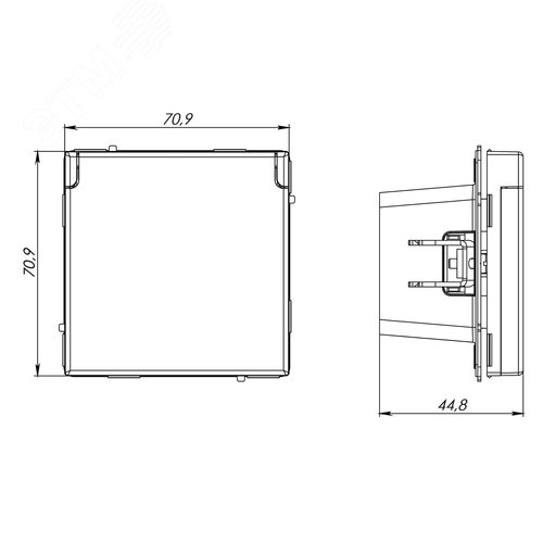 Розетка силовая, 2P+E, с з/ш, с крышкой, IP44, KANT, белая магнолия - фото 11