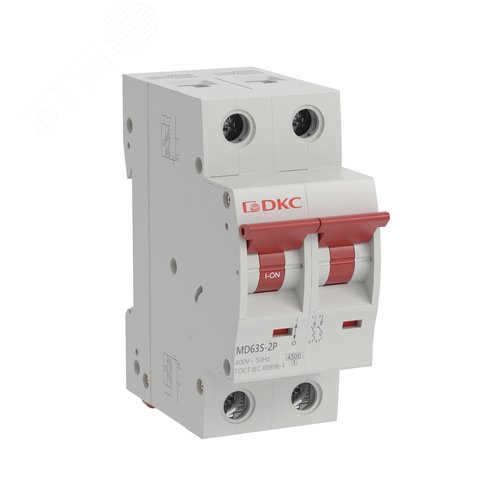 Автоматический выключатель модульный YON макс (YON max) типа MD63S, 4,5кА, 2 полюса, хар-ка B, 6А - фото 1