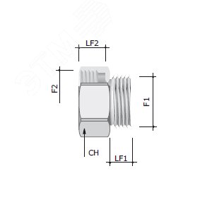 Переходник M32x1.5 наружная резьба/ M40x1.5 внутренняя резьба - фото 2