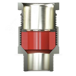 Взрывозащищенный кабельный ввод серии КН для небронированного кабеля М32х1,5 D:17,8-25мм. Никелированная латунь IP66/IP68 - фото 2