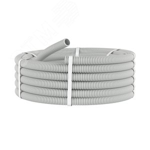 Труба гофрированная ПВХ 32мм тяжелая без протяжки серая (25м) - фото 2