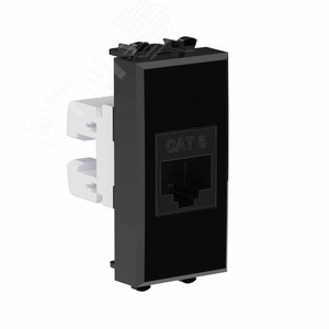 Avanti Компьютерная розетка RJ-45 без шторки модульная, кат.6,  Черный квадрат, 1 модуль - фото 2