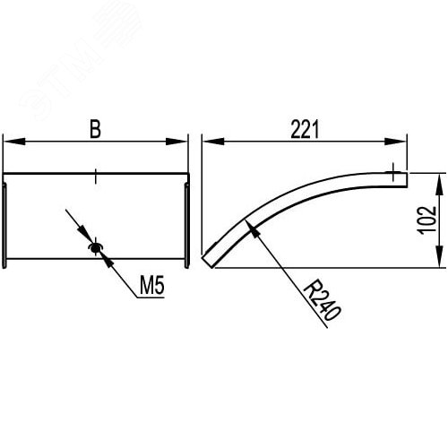 Крышка CD 45 на угол вертикальный внешний 45 градусов основание 500мм горячеоцинкованная - фото 2