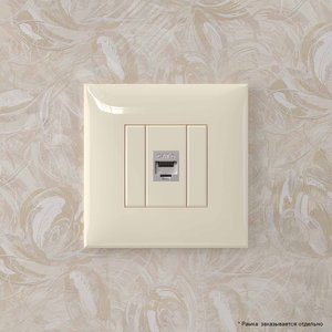 Avanti Компьютерная розетка RJ-45 без шторки в стену, кат.6 одинарная экранированная,  Ванильная дымка - фото 5