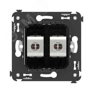 Avanti Компьютерная розетка RJ-45 без шторки в стену, кат.5e двойная экранированная,  Черный квадрат - фото 4