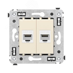 Avanti Компьютерная розетка RJ-45 без шторки в стену, кат.5е двойная,  Ванильная дымка - фото 1