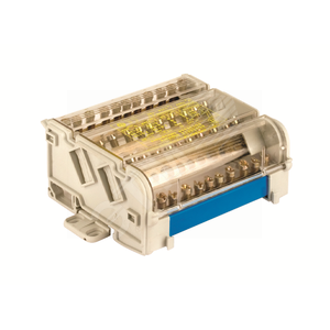 Изображение товара Блок распределительный на DIN-рейку 4 полюса 125А 11х6мм 2х7.5мм 2x9мм (шт)