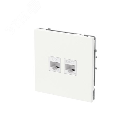 Компьютерная розетка RJ-45 без шторки, кат.5е двойная, KANT, белая магнолия - фото 2