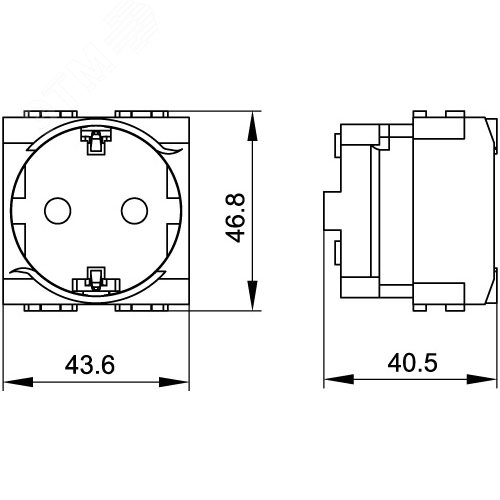 Электрическая розетка с заземлением, со шторками, белая, 2мод. - фото 4
