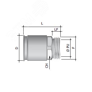 Муфта труба-коробка D=20мм IP66/IP67 М20х1.5 нержавеющая сталь AISI 316L 6111-20XX DKC - 3