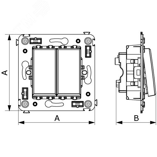 Avanti Диммер кнопочный в стену, ''Черный квадрат'' - фото 7