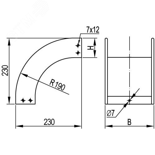Угол CD 90 вертикальный внешний 90 градусов 600/100 в комплекте крепежные элементы соединительные пластины - фото 2