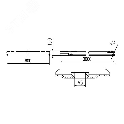 Крышка на лоток с заземлением основание 600 L=3000 горячеоцинкованная - фото 5