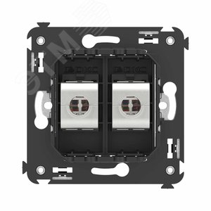 Avanti Компьютерная розетка RJ-45 без шторки в стену, кат.6А двойная экранированная,  Черный матовый - фото 4