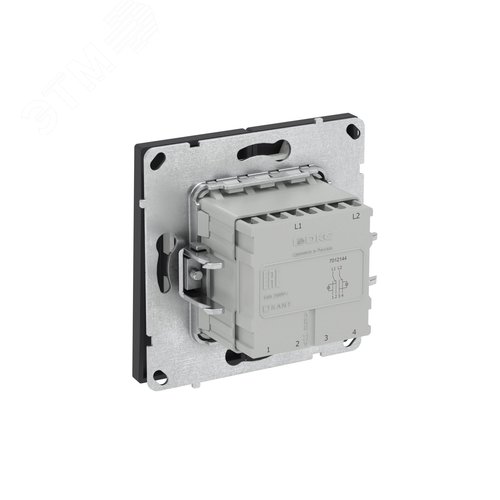 Переключатель двухклавишный с подсветкой, KANT, черный уголь - фото 6