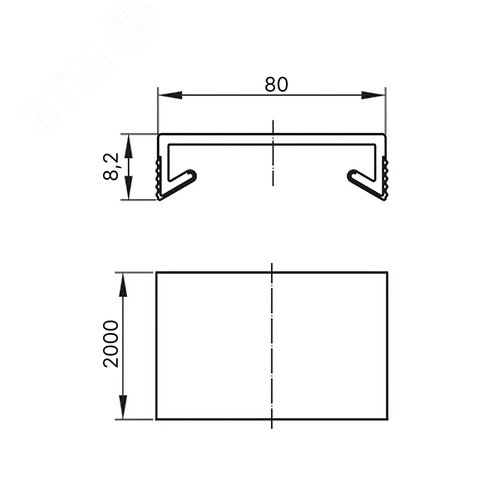 Крышка для перфорированного короба RL 80мм. QUADRO - фото 2