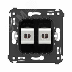 Avanti Компьютерная розетка RJ-45 без шторки в стену, кат.6 двойная экранированная,  Черный квадрат - фото 4