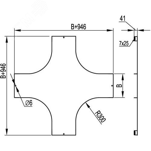 Угол горизонтальный изменяемый СРО 0-44 градусов 600х100 - фото 2