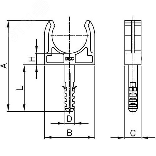 Держатель с защелкой и дюбелем 16мм - фото 4