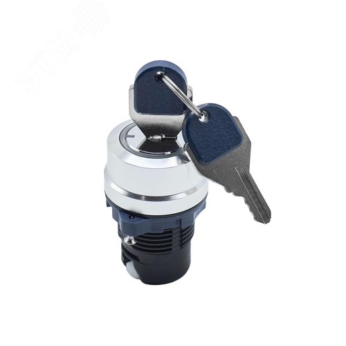 Головка переключателя с ключом на 3 положения с возвратом стандартная ручка, черный, алюминий - фото 5