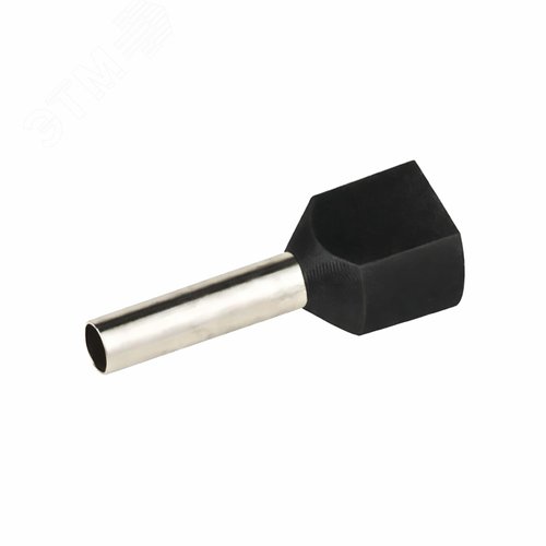 Наконечник-гильза двойная с изолир.фланцем 1,5 кв.мм черный (НШВИ2) - фото 1