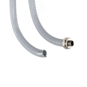 Металлорукав DN 12мм в ПВХ изоляции, Dвн 12,0 мм, Dнар 16,0, 50 м, цвет серый - фото 2