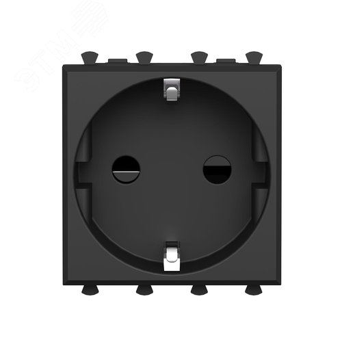 Изображение товара Avanti Розетка модульная, 2P+E, с з/ш, , Черный матовый, 2 модуля (шт)