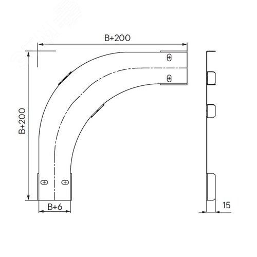 Крышка на угол CPO 90 горизонтальный 90° 35х150, в комплекте с крепежными элементами и соединительными пластинами, необходимыми для монтажа - фото 2