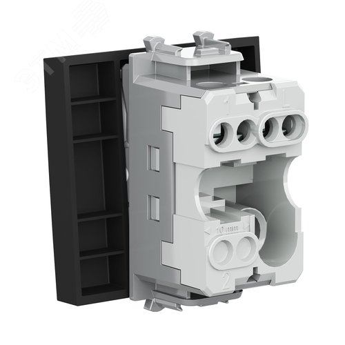 Выключатель одноклавишный модульный, Avanti, черный матовый, 2 модуля - фото 4