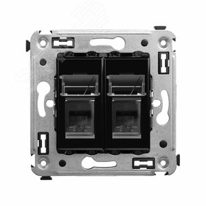 Avanti Розетка телефонная в стену двойная, ''Черный квадрат'' - фото 1