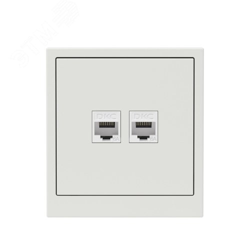 Компьютерная розетка RJ-45 без шторки, кат.6А двойная, KANT, белый песок - фото 6