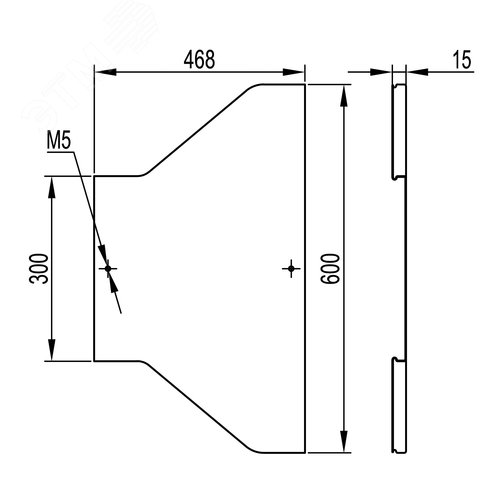 Крышка на переходник RRC симметричный 600/300 в комплекте с метизами и пластинами PTCE - фото 3