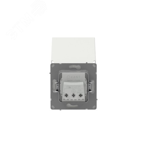 Розетка силовая, 2P+E, с з/ш, с крышкой, IP44, KANT, белый песок - фото 7
