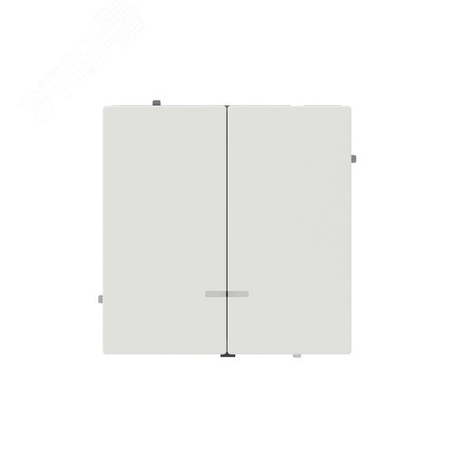 Выключатель двухклавишный с подсветкой, KANT, белый песок - фото 1