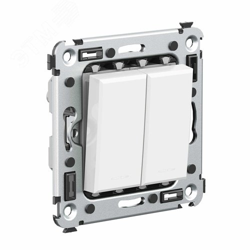 Avanti Выключатель двухклавишный в стену, Белое   облако - фото 2