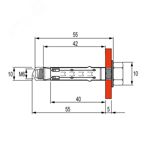 Анкер М6 стандартный с болтом - фото 2