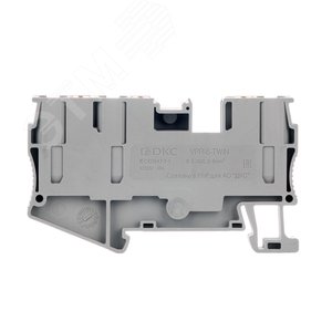 Клемма проходная, зажим push-in, 3 точки подключения, 6 кв.мм, серая - фото 2