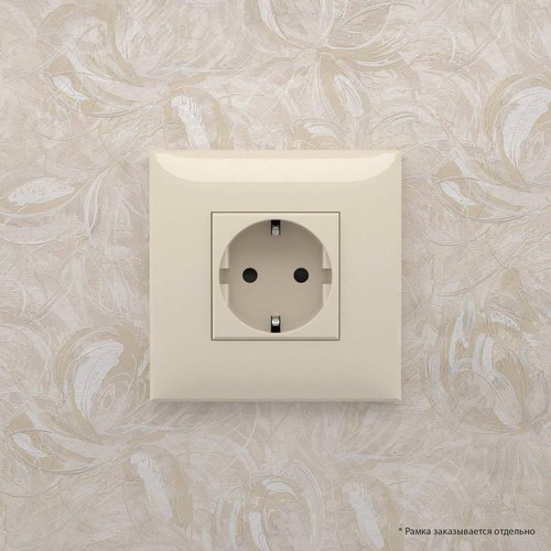 Avanti Розетка в стену, 2P+E, с защитными шторками, ''Ванильная дымка'' - фото 5