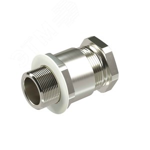 Взрывозащищенный кабельный ввод серии КН для небронированного кабеля М32х1,5 D:17,8-25мм. Никелированная латунь IP66/IP68 - фото 1