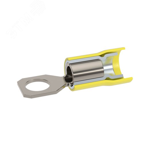 Наконечник с отверстием под винт и изолир.фланцем ПВХ, двойная гильза, 2,5-6 кв.мм М8 (д.8,4мм) (НКИ) - фото 1