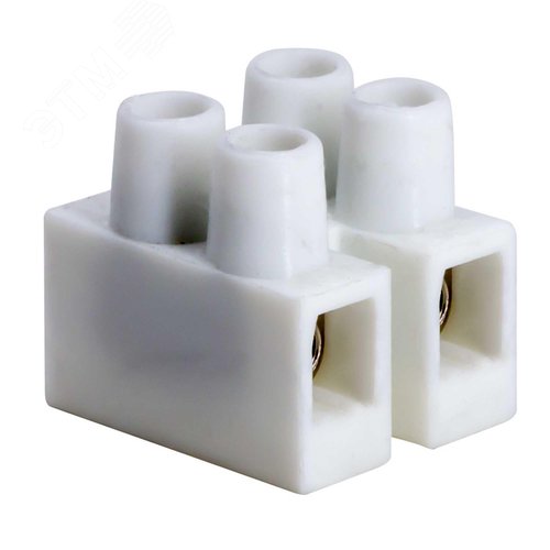 Клеммник 2П 85 градусов 450V 24A 2 5мм.кв полипропилен белый - фото 1