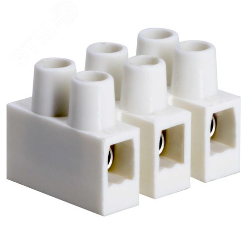 Клеммник 3П 85 градусов 450V 24A 2 5м.кв полипропилен белый - фото 1