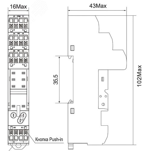 Колодка с клеммами push-in для реле IRM - фото 5