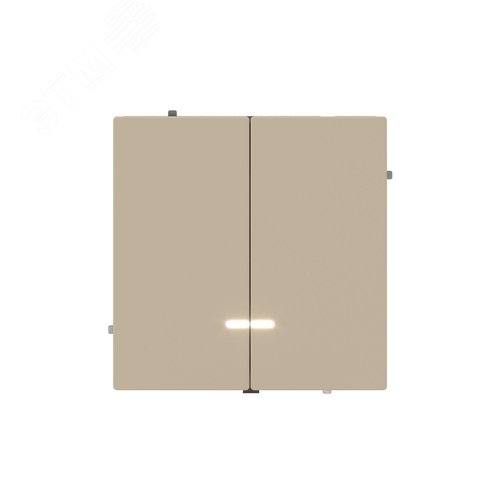 Выключатель двухклавишный с подсветкой, KANT, ванильный марципан - фото 2