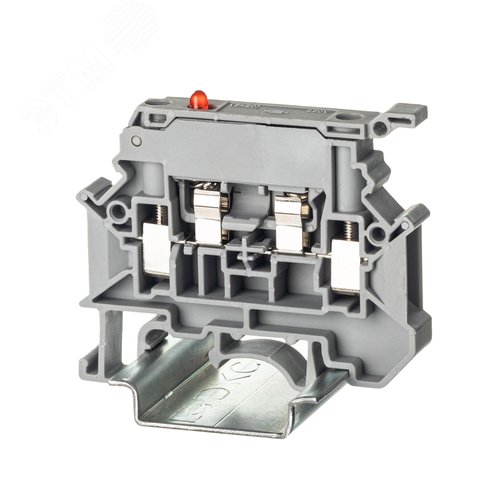 Изображение товара Клемма для предохранителя, винтовой зажим, 2 точки подключения, 4 кв.мм, серая (шт)